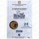 Italia - 2€ Comm. 2009 in Folder Louis Braille FDC