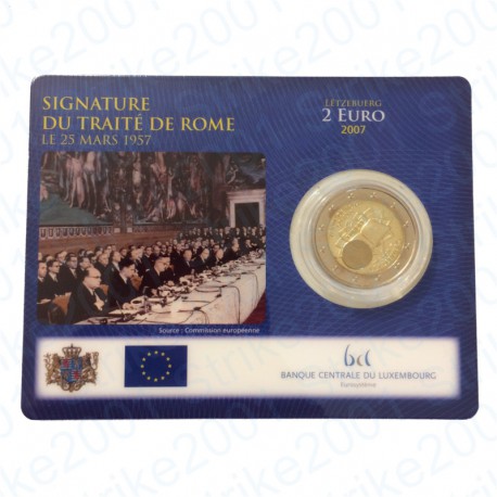 Lussemburgo - 2€ Comm. 2007 in folder FDC Trattato Roma