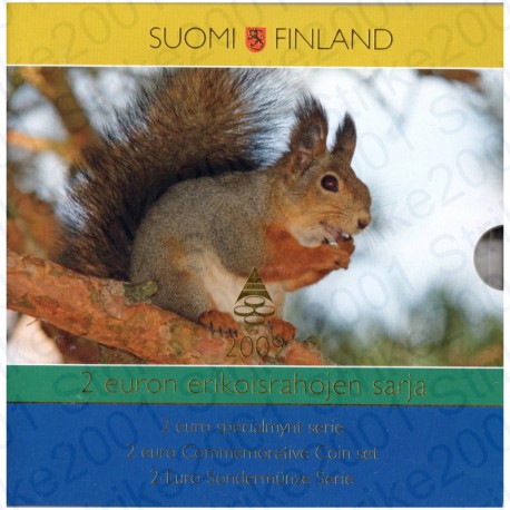 Finlandia - 2€ Comm. 2004 - 2009 FDC (Scoiattolo) in Folder