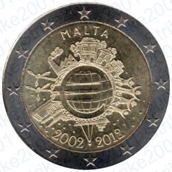 Malta - 2€ Comm. 2012 FDC 10° Anniversario Euro