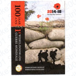Belgio - 2€ Comm. 2014 in Folder Prima Guerra Mondiale FDC