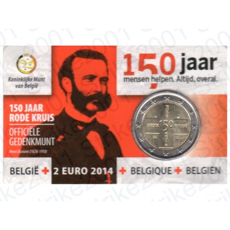 Belgio - 2€ Comm. 2014 in Folder Croce Rossa FDC