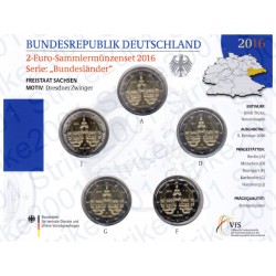 Germania - 2€ Comm. 5 Zecche 2016 FOLDER FDC Zwinger - Dresda