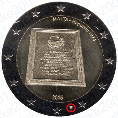 Malta - 2€ Comm. 2015 FDC Proclamazione Repubblica - Z.O.