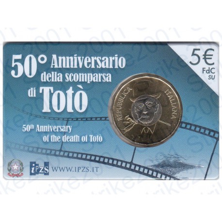 Italia - 5€ Comm. 2017 FDC 50° scomparsa di Totò in Folder