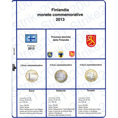 Kit Foglio 5 Euro Comm. Bimetallico Finlandia 2013