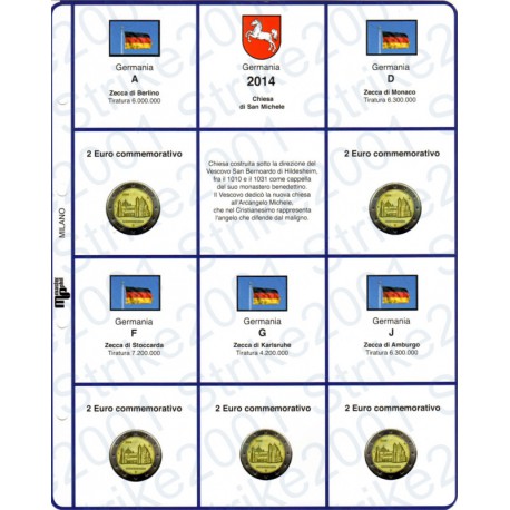 Kit Foglio 2€ Comm. 2014 Germania - 5 Zecche