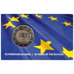Lettonia - 2€ Comm. 2015 FDC 30° Ann. Bandiera Europea in Folder
