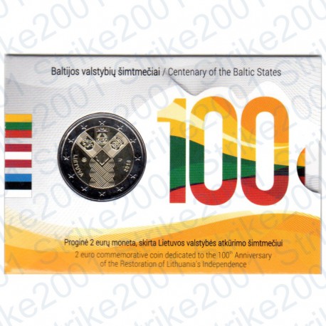 Lituania - 2€ Comm. 2018 FDC Stati Baltici Indipendenti in Folder