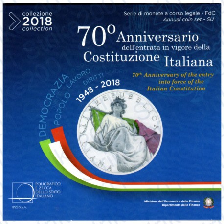 Italia - Divisionale Ufficiale 2018 FDC 10 Valori