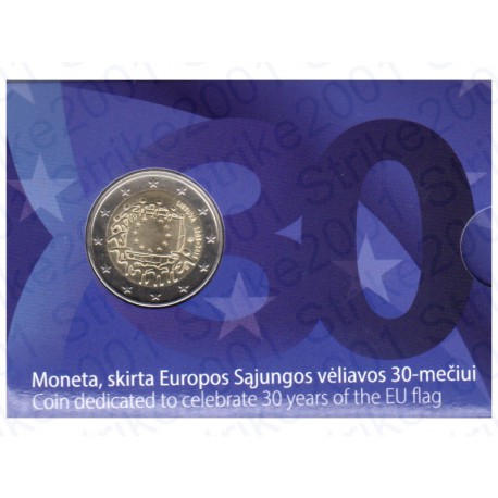 Lituania - 2€ Comm. 2015 30° Bandiera Europea FOLDER FDC