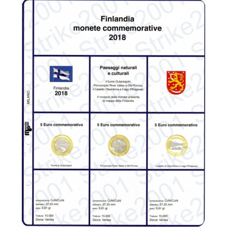 Kit Foglio 5 Euro Comm. Bimetallico Finlandia 2018