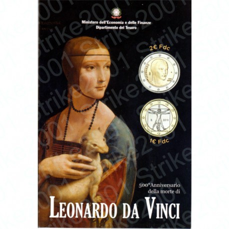 Italia - 2€ Comm. 2019 FDC Leonardo Da Vinci in Folder