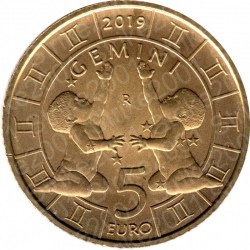 San Marino - 5€ 2019 FDC Zodiaco Gemelli - Gemini
