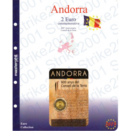 Kit Foglio Andorra 2 Euro Comm. 2019 in folder Consell de la Terra