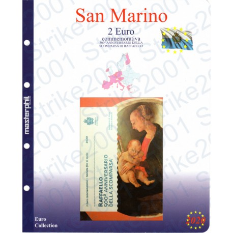 Kit Foglio San Marino 2 Euro Comm. in folder