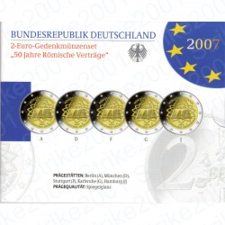 Germania - 2€ Comm. 5 Zecche 2007 FOLDER FS Trattato Roma