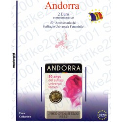 Kit Foglio Andorra 2 Euro Comm. 2020 in folder Suffragio Universale