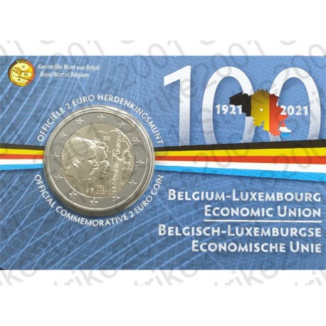 Belgio - 2€ Comm. 2021 FDC Unione Economica (Olanda) in Folder
