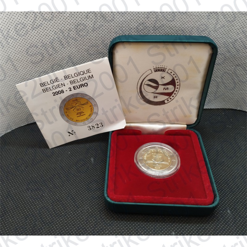 Moneta Commemorativa Da 2 Euro Belgio 2008 - Diritti Umani, Qualità UNC (IT0RCO125)