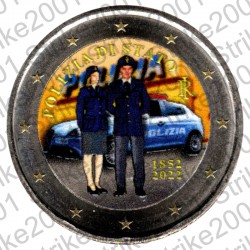 Italia - 2€ Comm. 2022 FDC Polizia di Stato Colorato