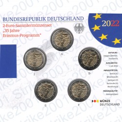 Germania - 2€ Comm. 5 Zecche 2022 FOLDER FDC 35° Erasmus