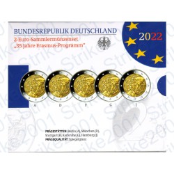 Germania - 2€ Comm. 5 Zecche 2022 FOLDER FS 35° Erasmus
