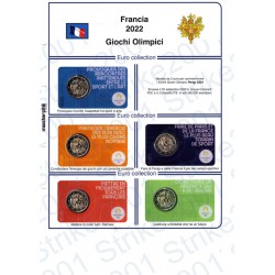 Kit Foglio Francia 2 Euro Comm. 2022 in folder Olimpiadi Parigi