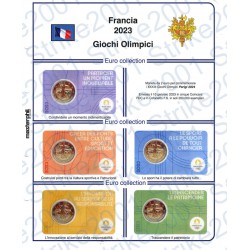 Kit Foglio Francia 2 Euro Comm. 2023 in folder Olimpiadi Parigi