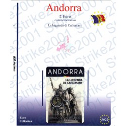 Kit Foglio Andorra 2 Euro Comm. 2022 in folder Carlo Magno