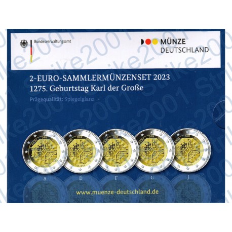 Germania - 2€ Comm. 5 Zecche 2023 FOLDER FS Carlomagno