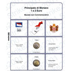 Kit Foglio 2 Euro e 1 Euro Monaco 2023
