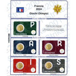 Kit Foglio Francia 2 Euro Comm. 2024 in folder Olimpiadi Parigi