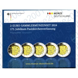 Germania - 2€ Comm. 5 Zecche 2024 FOLDER FS Paulskirchen
