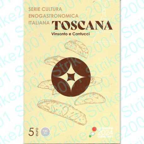 Italia - 5€ Comm. 2024 FDC Toscana Vinsanto e Cantucci