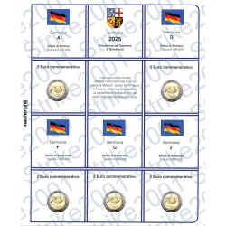 Kit Foglio 2€ Comm. 2025 Germania Saarland - 5 Zecche