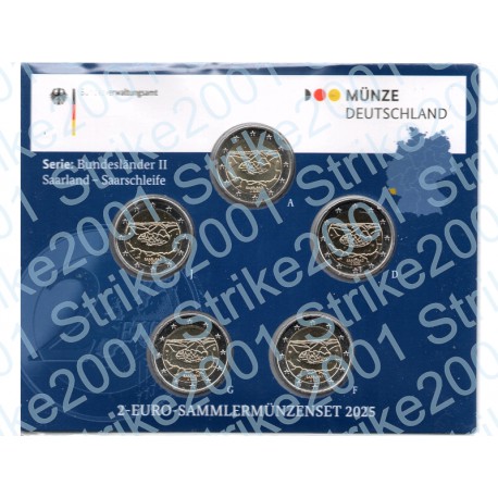 Germania - 2€ Comm. 5 Zecche 2025 FOLDER FDC Saarland