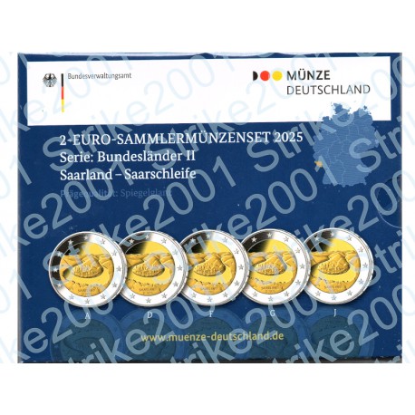 Germania - 2€ Comm. 5 Zecche 2025 FOLDER FS Saarland