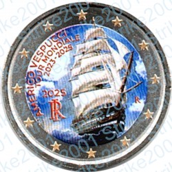 Italia - 2€ Comm. 2025 FDC Vespucci colorato