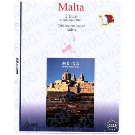 Kit Fogli Malta 2 Euro Comm. 2025 in folder
