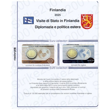Kit Foglio Finlandia 2 Euro Comm. Diplomazia e politica in folder