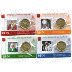Vaticano - 4 Coin Card 2018 FDC con Bollo
