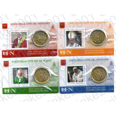 Vaticano - 4 Coin Card 2018 FDC con Bollo