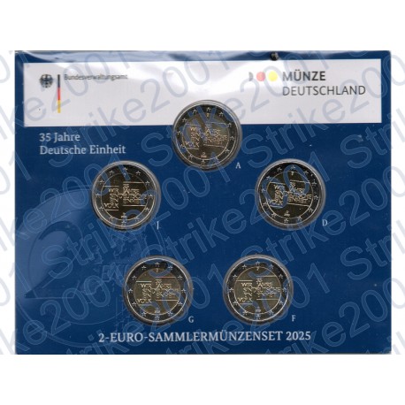 Germania - 2€ Comm. 5 Zecche 2025 FOLDER FDC Riunificazione