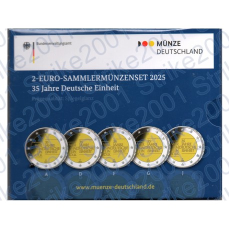 Germania - 2€ Comm. 5 Zecche 2025 FOLDER FS Riunificazione