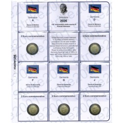 Kit Foglio 2€ Comm. 2026 Germania Konrad Adenauer  - 5 Zecche