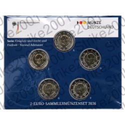 Germania - 2€ Comm. 5 Zecche 2026 FOLDER FDC Konrad Adenauer