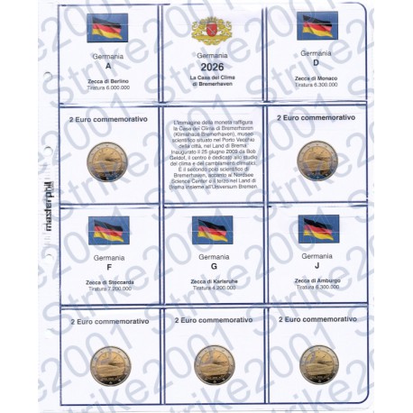 Kit Foglio 2€ Comm. 2026 Germania Presidenza Brema - 5 Zecche