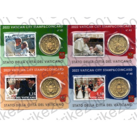 Vaticano - 4 Coin Card 2022 FDC con Bollo