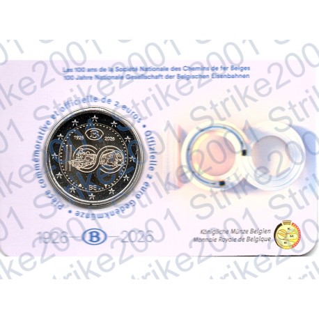 Belgio - 2€ Comm. 2026 FDC Ferrovie dello Stato (Francia) in Folder
